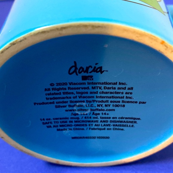 “Sarcasm. It’s A Great Way To Deal…” 2020 ViacomMTV Daria Baby Blue Novelty Cup - Picture 5 of 6